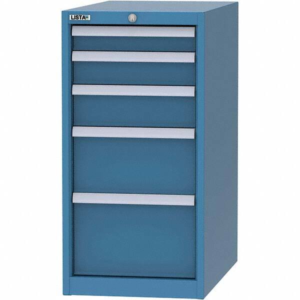 LISTA - 5 Drawer, 45 Compartment Bright Blue Steel Modular Storage Cabinet - Americas Industrial Supply