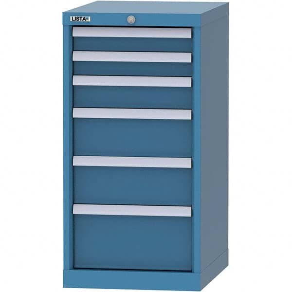 LISTA - 6 Drawer, 216 Compartment Bright Blue Steel Modular Storage Cabinet - Americas Industrial Supply