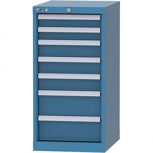 LISTA - 7 Drawer, 216 Compartment Bright Blue Steel Modular Storage Cabinet - Americas Industrial Supply