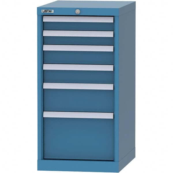 LISTA - 6 Drawer, 216 Compartment Bright Blue Steel Modular Storage Cabinet - Americas Industrial Supply