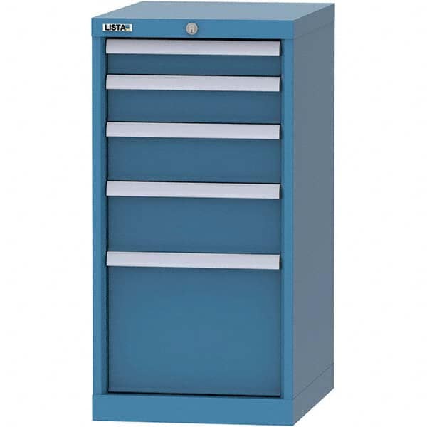 LISTA - 5 Drawer, 216 Compartment Bright Blue Steel Modular Storage Cabinet - Americas Industrial Supply