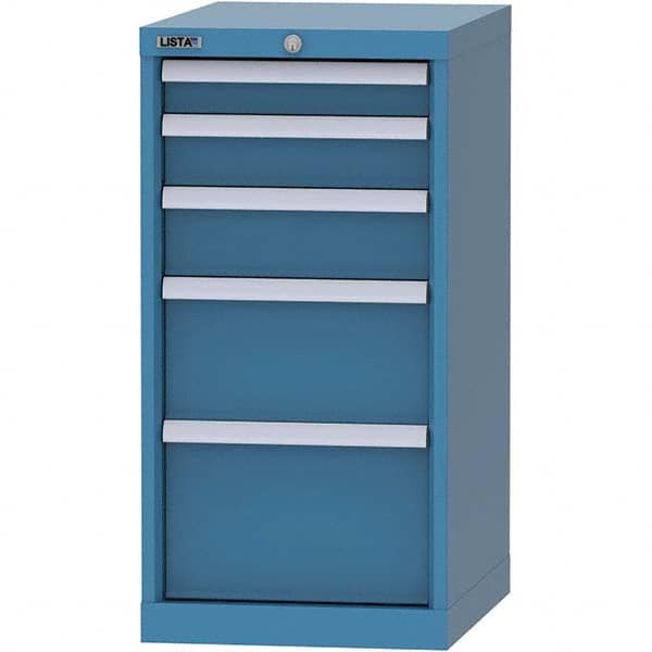 LISTA - 5 Drawer, 216 Compartment Bright Blue Steel Modular Storage Cabinet - Americas Industrial Supply