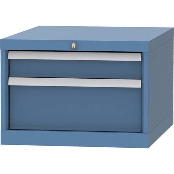 LISTA - 2 Drawer, 99 Compartment Bright Blue Steel Modular Storage Cabinet - Americas Industrial Supply