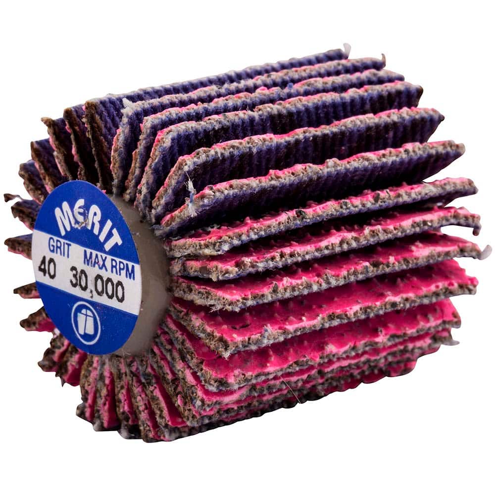 Merit Abrasives - 1 x 1" 40 Grit Ceramic Alumina Unmounted Flap Wheel - Americas Industrial Supply