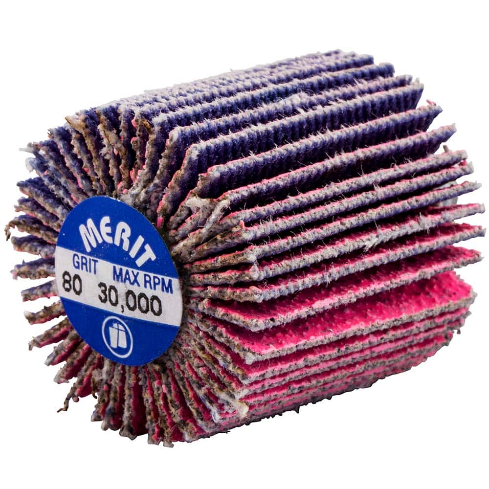 Merit Abrasives - 1 x 1" 80 Grit Ceramic Alumina Unmounted Flap Wheel - Americas Industrial Supply