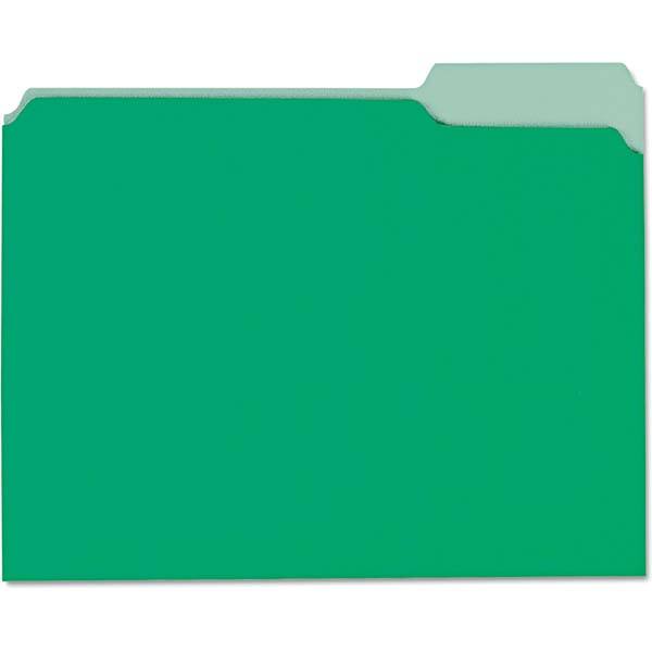 UNIVERSAL - File Folders, Expansion Folders & Hanging Files Folder/File Type: File Folders with Top Tab Color: Green - Americas Industrial Supply