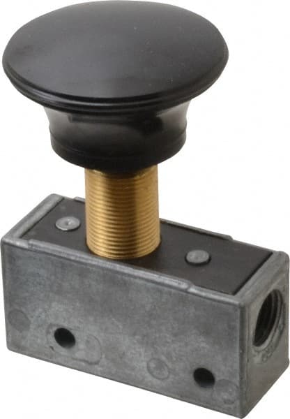 Mead - 3 Way Pilot Air Valve - 1/8" NPT Inlet, Palm Actuator - Americas Industrial Supply