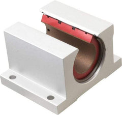 Pacific Bearing - 1" ID, 3-1/4" OAW x 2.813" OAL x 10.5mm OAH Open Pillow Block - 3,525 Lb Static Cap, 2-7/8" Btw Mnt Hole Ctrs, 1.187" Base-to-Ctr Ht, Aluminum - Americas Industrial Supply