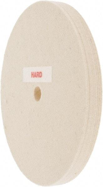 Value Collection - 6" Diam x 1/2" Thick Unmounted Buffing Wheel - 1 Ply, Polishing Wheel, 1/2" Arbor Hole, Hard Density - Americas Industrial Supply