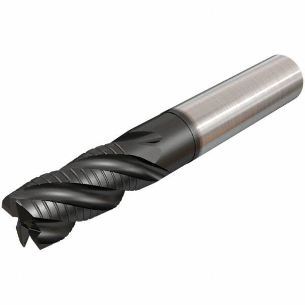 Iscar - 14mm Diam, 30mm LOC, 4 Flute Solid Carbide 45° Corner Chamfer Roughing End Mill - TiAlN Finish, 100mm OAL, 14mm Shank Diam, Single End, Extended Reach, 38° Helix - Americas Industrial Supply