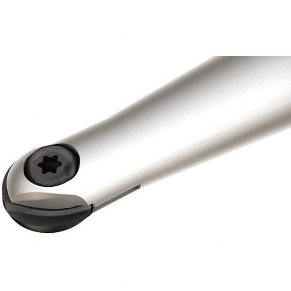 Iscar - 3/8" Cut Diam, 3/8" Shank Diam, 3-1/2" OAL, Indexable Ball Nose End Mill - 1" Head Length, Straight Shank, HCM D.38 Toolholder, HBR-QF, HCR Insert - Americas Industrial Supply
