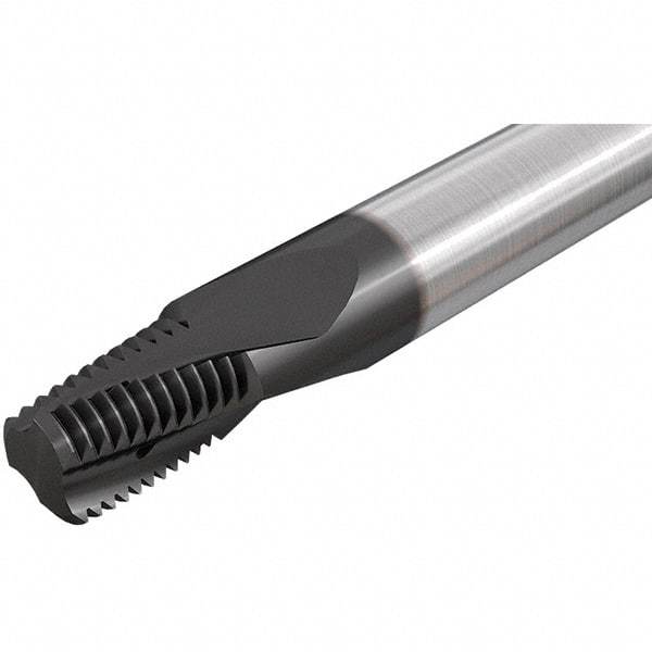 Iscar - 1/4-18 NPTF, 0.3937" Cutting Diam, 4 Flute, Solid Carbide Helical Flute Thread Mill - Internal/External Thread, 16.2mm LOC, 73mm OAL, 10mm Shank Diam - Americas Industrial Supply