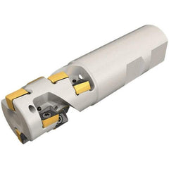 Iscar - 32mm Cut Diam, 42mm Max Depth of Cut, 32mm Shank Diam, 115mm OAL, Indexable Square Shoulder Helical End Mill - H490 ANKX 09.. Inserts, Weldon Shank, 90° Lead Angle, Through Coolant, Series Helido - Americas Industrial Supply