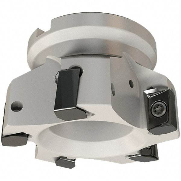 Iscar - 7 Inserts, 125mm Cut Diam, 40mm Arbor Diam, 16.3mm Max Depth of Cut, Indexable Square-Shoulder Face Mill - 0/90° Lead Angle, 63mm High, H490 AN.X 17 Insert Compatibility, Through Coolant, Series Helido - Americas Industrial Supply