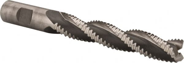 Hertel - 3/4" Diam, Coarse Pitch, 4" LOC, 3 Flute Cobalt Roughing Square End Mill - Uncoated, 6-1/4" OAL, 3/4" Shank Diam, Single End, Centercutting, 37° Helix - Americas Industrial Supply