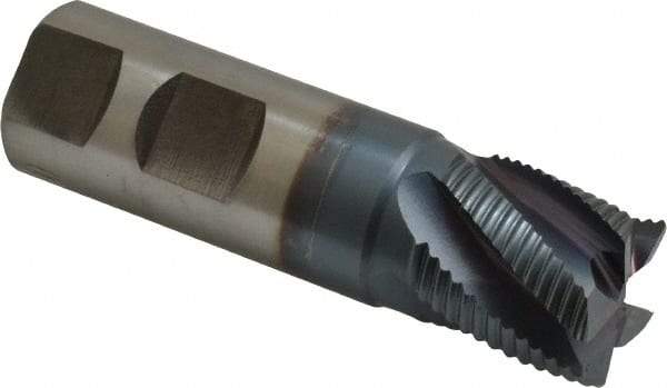 Hertel - 1" Diam, Fine Pitch, 1" LOC, 5 Flute Cobalt Roughing Square End Mill - TiCN Finish, 3-1/2" OAL, 1" Shank Diam, Single End, Centercutting, 30° Helix - Americas Industrial Supply