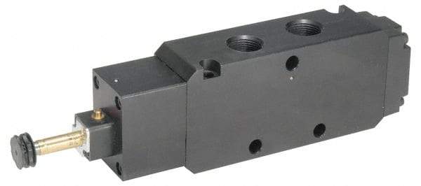 Parker - 1/2" NPT Port, Single Solenoid, 2 Position Valveless Coil, Aluminum Solenoid Valve - Normally Open Through Ports 1 & 2, 145 Max PSI, Buna-N Seal - Americas Industrial Supply