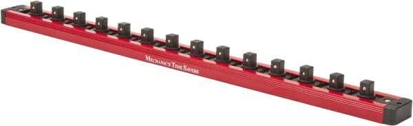 Value Collection - 12 Piece Capacity Magnetic Locking Socket Holder - 3/8" Drive, Red - Americas Industrial Supply