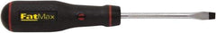 Stanley - 225mm OAL Standard Slotted Screwdriver - 100mm Blade Length, Round Shank, Ergonomic Handle - Americas Industrial Supply