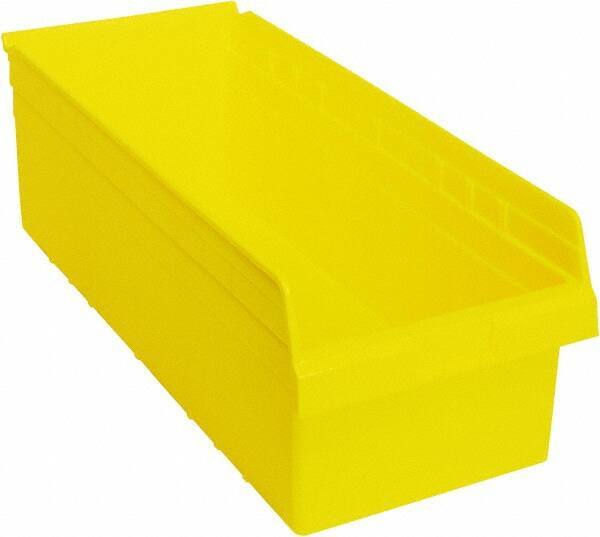 Quantum Storage - 23-5/8" Deep, Yellow Polypropylene Hopper Shelf Bin - 8" High x 11-1/8" Wide x 23-5/8" Long - Americas Industrial Supply