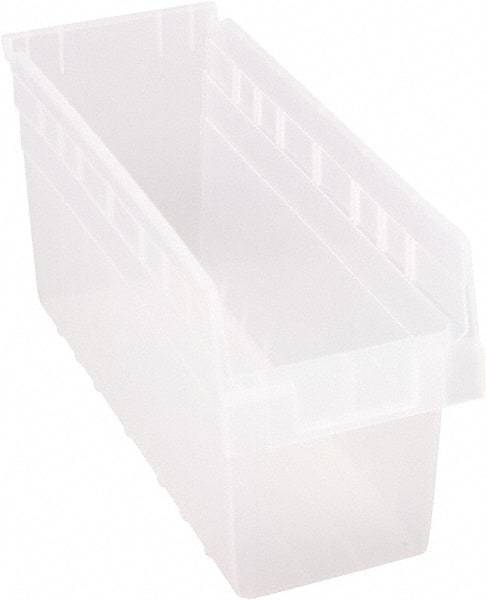 Quantum Storage - 17-7/8" Deep, Clear Polypropylene Hopper Shelf Bin - 8" High x 6-5/8" Wide x 17-7/8" Long - Americas Industrial Supply
