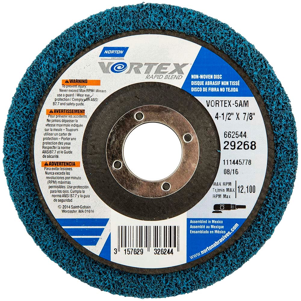 Norton - 4-1/2" Diam, Medium Grade, Aluminum Oxide Deburring Disc - Americas Industrial Supply