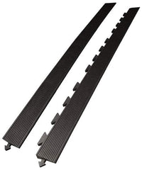 Wearwell - 5' Long x 3' Wide x 5/8" Thick, Anti-Fatigue Modular Matting Ramp Edge - Female, 1 Interlocking Side, Black, For Dry Areas, Series 502 - Americas Industrial Supply