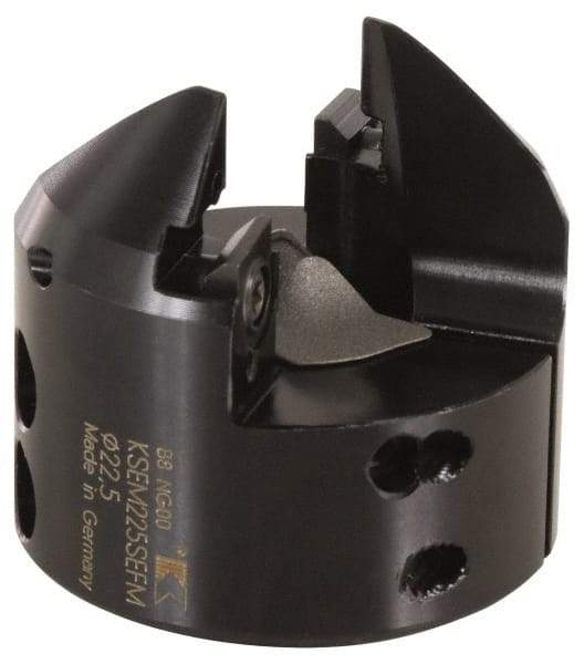 Kennametal - Series KSEM, 24.5mm ID, 55mm Overall Diam, 54mm OAL Drilling Chamfer Ring - 3.42807R001 Insert, 45° Chamfer, 2 Inserts - Americas Industrial Supply