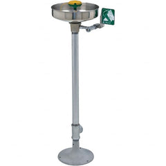 Haws - 15" Wide x 38" High, Pedestal Mount, Stainless Steel Bowl, Eye & Face Wash Station - 11" Inlet, 3.7 GPM Flow Rate - Americas Industrial Supply