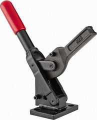 De-Sta-Co - 751 Lb Holding Capacity, Vertical Handle, Manual Hold Down Toggle Clamp - 70° Handle Movement, 135° Bar Opening, Solid Bar, Flanged Base, Oxide Finish, Forged Alloy Steel - Americas Industrial Supply