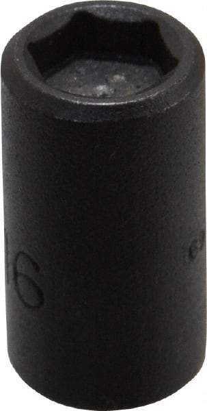 Proto - 1/4" Drive 5/16" Standard Magnetic Impact Socket - 6 Points, 59/64" OAL - Americas Industrial Supply