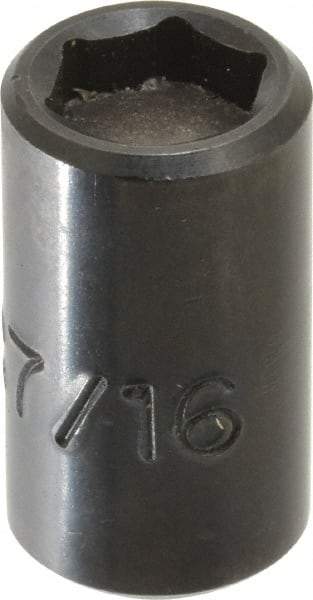 Proto - 3/8" Drive, 7/16" Socket, Power Socket - 6 Points, 1-3/16" OAL - Americas Industrial Supply