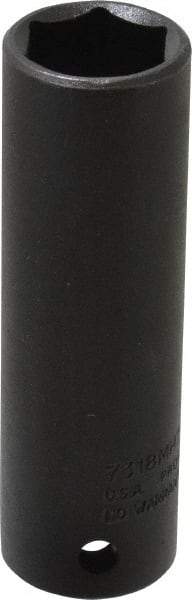 Proto - 1/2" Drive 18mm Deep Thin Wall Impact Socket - 6 Points, 3-1/4" OAL - Americas Industrial Supply
