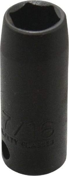 Proto - 3/8" Drive 7/16" Deep Thin Wall Impact Socket - 6 Points, 1-3/4" OAL - Americas Industrial Supply