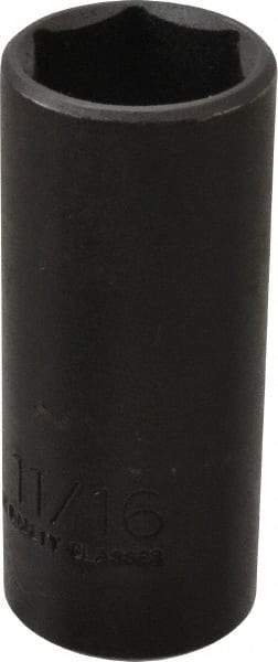 Proto - 3/8" Drive 11/16" Deep Thin Wall Impact Socket - 6 Points, 2-7/32" OAL - Americas Industrial Supply