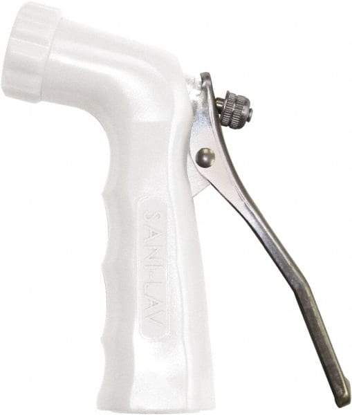 SANI-LAV - 3/4" Pipe, Insulated, Grade 3 Zinc Adjustable Spray Pattern Nozzle - White, 3/4 GHT Connection, 6.5 Gal per min at 100 psi, 3/4 GHT, 3/4" Orifice Diam, For Use With Water - Americas Industrial Supply