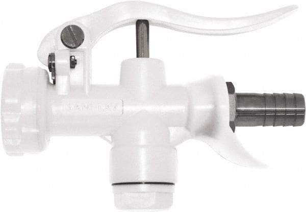SANI-LAV - 3/4" Pipe, Insulated, Grade 5 Plastic Adjustable Spray Pattern Nozzle - White, 3/4" Hose Barb Connection, 12 Gal per min at 100 psi, 3/4 GHT, 3/4" Orifice Diam, For Use With Water - Americas Industrial Supply
