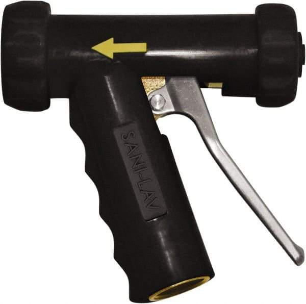 SANI-LAV - 3/4" Pipe, Insulated, Grade C-36000 Brass Adjustable Spray Pattern Nozzle - Black, 3/4 GHT Connection, 8.9 Gal per min at 100 psi, 3/4 GHT, 3/4" Orifice Diam, For Use With Water - Americas Industrial Supply