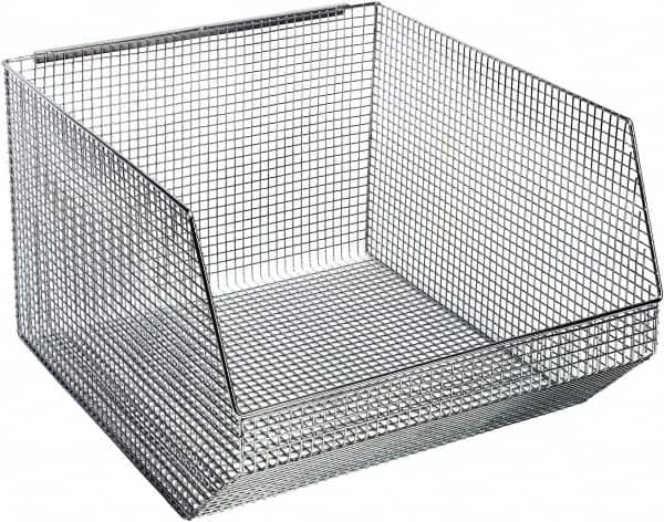 Quantum Storage - 175 Lb. Load Capacity, 18-1/2" Deep, Chrome Hopper Stacking Bin - 11-1/8" High x 17-1/8" Wide x 18-1/2" Long - Americas Industrial Supply