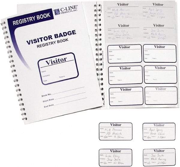 C-LINE - Adhesive Badge Holder - White - Americas Industrial Supply
