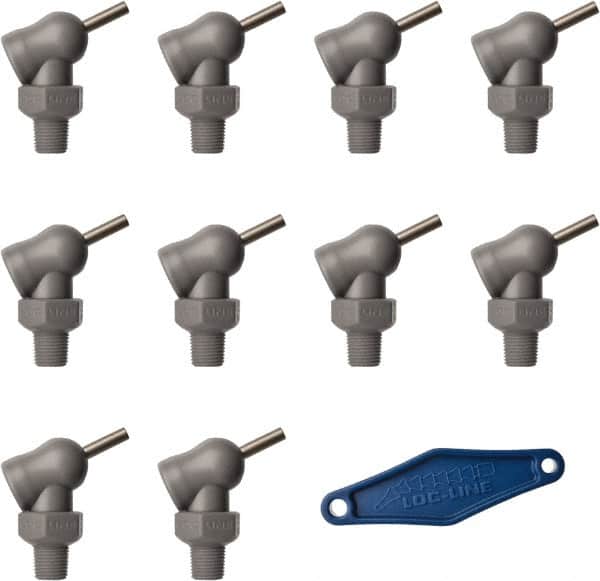Loc-Line - 1/8" Hose Inside Diam, High-Pressure Coolant Hose Nozzle - NPT, for Use with Loc-Line Modular Hose System, 10 Pieces - Americas Industrial Supply