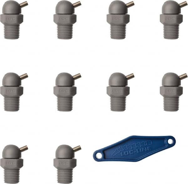 Loc-Line - 1/4" Hose Inside Diam, High-Pressure Coolant Hose Nozzle - NPT, for Use with Loc-Line Modular Hose System, 10 Pieces - Americas Industrial Supply