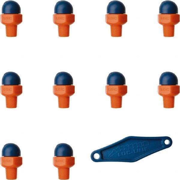 Loc-Line - 1/8" Hose Inside Diam x 1/16" Nozzle Diam, High-Pressure Coolant Hose Nozzle - NPT, for Use with Loc-Line Modular Hose System, 10 Pieces - Americas Industrial Supply