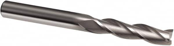 Guhring - 1/2", 3" LOC, 1/2" Shank Diam, 6" OAL, 3 Flute, Solid Carbide Square End Mill - Single End, Uncoated, Spiral Flute, 30° Helix, Right Hand Cut, Right Hand Flute, Series 3169 - Americas Industrial Supply