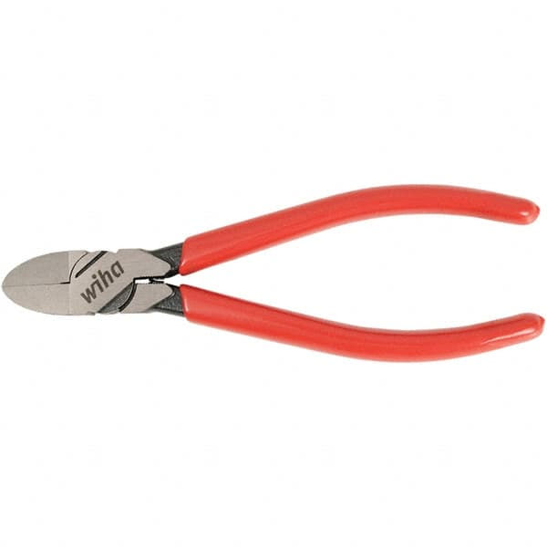 Wiha - 6-3/10" OAL, 18 AWG Capacity, Flush Flush Cutter - Vinyl Handle - Americas Industrial Supply