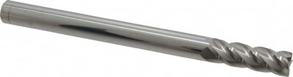 Accupro - 1/2", 4 Flute, Single End, Solid Carbide, 0.02" Corner Radius End Mill - 6" OAL, 40° Helix, Right Hand Flute, 1-1/2" LOC, Right Hand Cut - Americas Industrial Supply