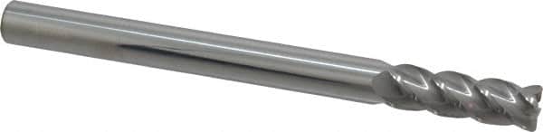 Accupro - 1/2", 4 Flute, Single End, Solid Carbide, 0.045" Corner Radius End Mill - 6" OAL, 40° Helix, Right Hand Flute, 1-1/2" LOC, Right Hand Cut - Americas Industrial Supply