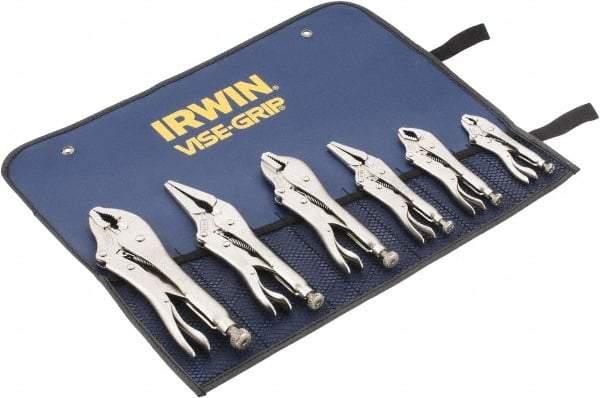 Irwin - 6 Piece Locking Plier Set - Comes in Tool Roll - Americas Industrial Supply