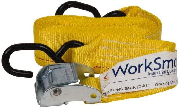 Value Collection - 15' Long x 2" Wide, 1,200 Lb Basket Capacity, 1 Ply, Polyester Web Sling - Yellow - Americas Industrial Supply