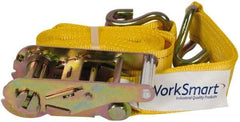 Value Collection - 25' Long x 2" Wide, 5,000 Lb Basket Capacity, 1 Ply, Polyester Web Sling - Yellow - Americas Industrial Supply